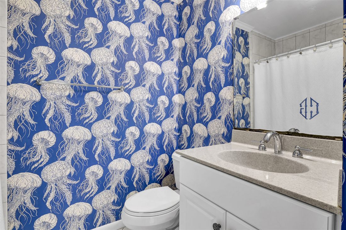 The jellyfish-print powder room