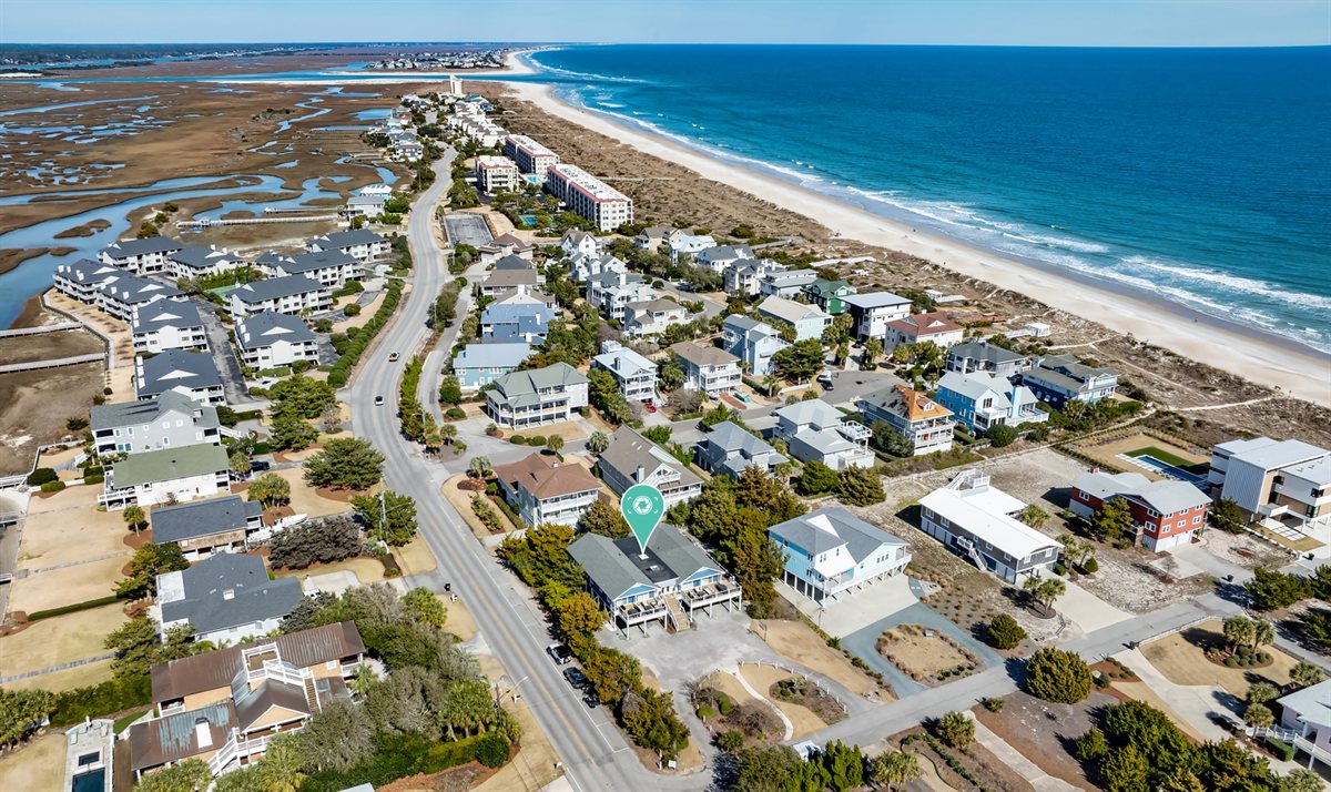 The beach house and its view at Wrightsville Beach